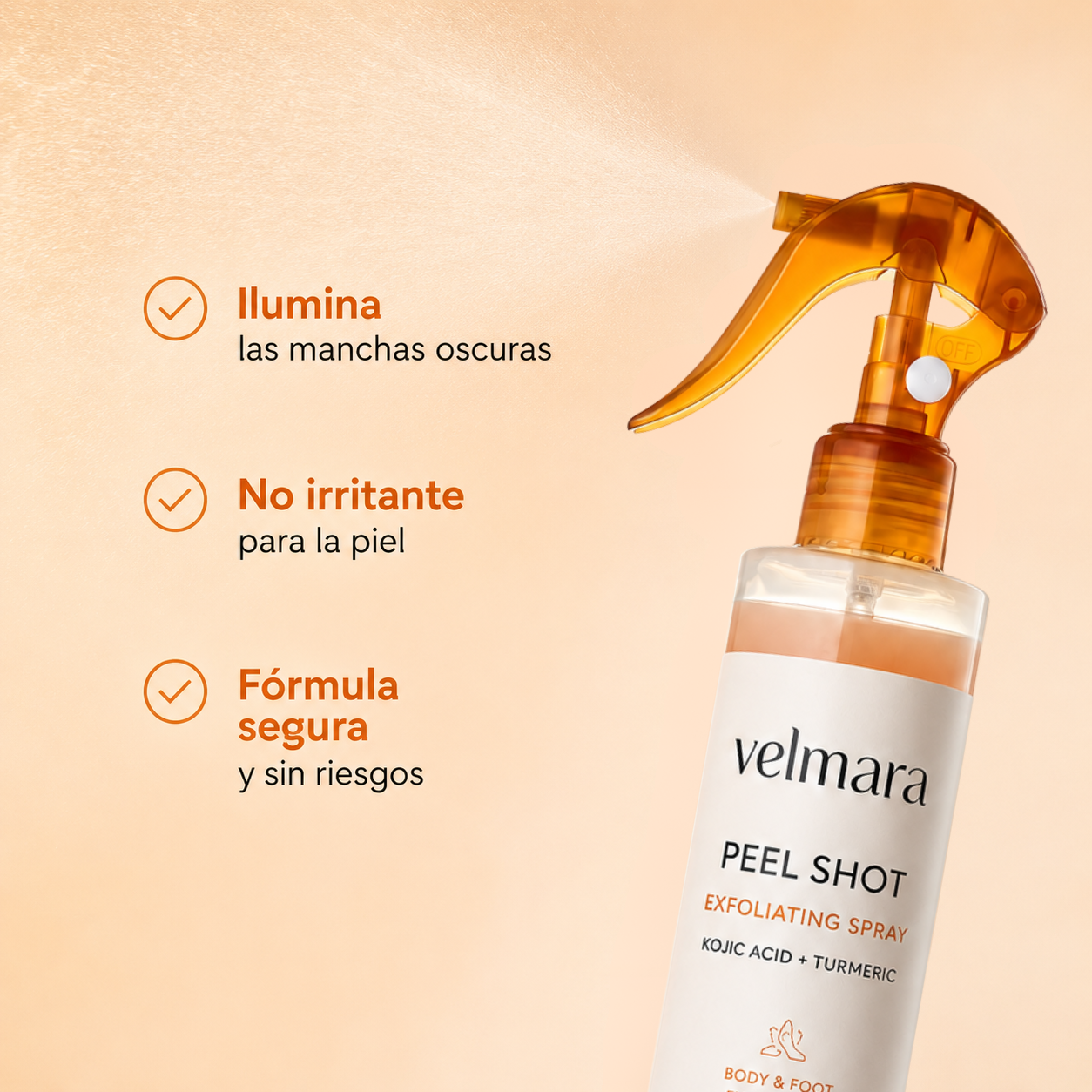 Velmara® | Spray exfoliante iluminador